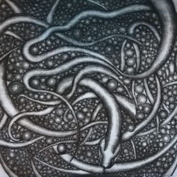 Druckgrafik mit dem Titel "Snake" von Antonluca Cavicchia, Original-Kunstwerk