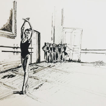 「Ballet 2」というタイトルの描画 Anton Popovによって, オリジナルのアートワーク, 顔料