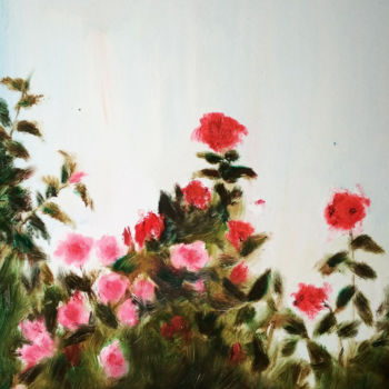 Painting titled "Etude of roses" by Antony Moskvichev, Original Artwork, Oil