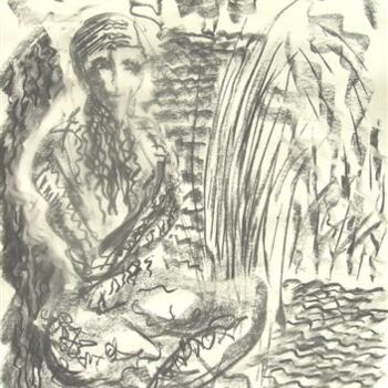 Dessin intitulée "Lady at the water" par Antoon Diepstraten, Œuvre d'art originale, Autre