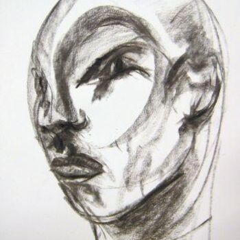 Tekening getiteld "Face" door Antoon Diepstraten, Origineel Kunstwerk