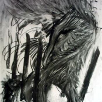 Tekening getiteld "Fenix in Captivity" door Antoon Diepstraten, Origineel Kunstwerk