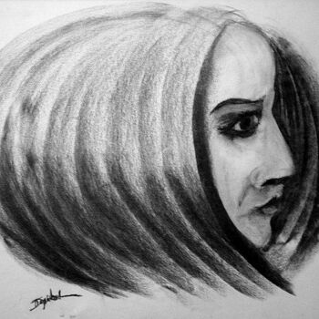 Drawing titled "Woman" by Antoon Diepstraten, Original Artwork, Charcoal