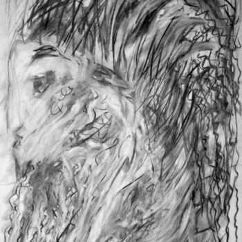 Drawing titled "Creature" by Antoon Diepstraten, Original Artwork, Charcoal