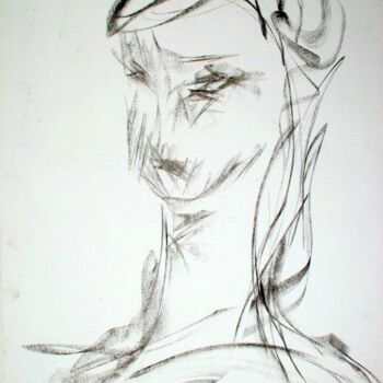 Drawing titled "She" by Antoon Diepstraten, Original Artwork, Charcoal