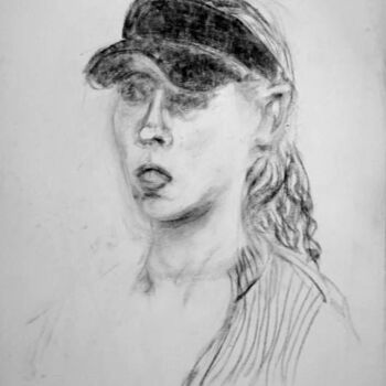 Drawing titled "Mandy with cap" by Antoon Diepstraten, Original Artwork, Other
