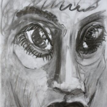 Dessin intitulée "Hunted Dear Face" par Antoon Diepstraten, Œuvre d'art originale, Autre