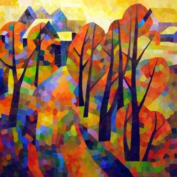 Картина под названием ""Дорога в Ликино"" - Irina Antoshina, Подлинное произведение искусства, Масло