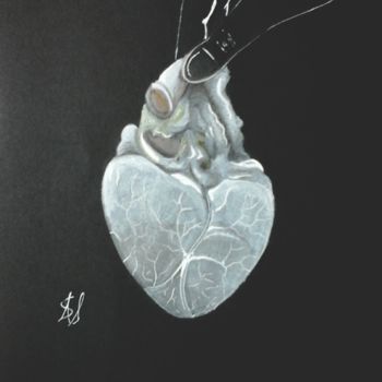 Tekening getiteld "Ink's heart" door Antonietta Stefania Di Rosa, Origineel Kunstwerk, Krijt