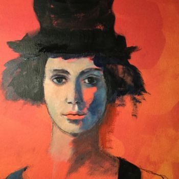 제목이 "Portrait rouge"인 미술작품 Antoinette Plique로, 원작, 아크릴