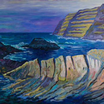 Картина под названием "Скалы" - Ekaterina Antropova, Подлинное произведение искусства, Масло