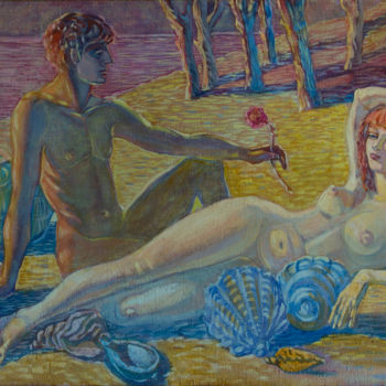 Картина под названием "Античные сны" - Ekaterina Antropova, Подлинное произведение искусства, Масло