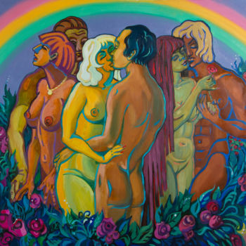 Картина под названием "Дети радуги" - Ekaterina Antropova, Подлинное произведение искусства, Масло