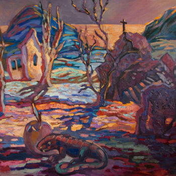 Schilderij getiteld "Апокалипсис" door Ekaterina Antropova, Origineel Kunstwerk, Olie