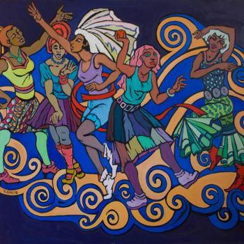 Pintura intitulada "Танец" por Ekaterina Antropova, Obras de arte originais, Óleo