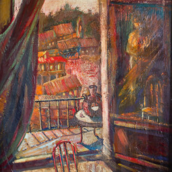 Painting titled "Отражения" by Ekaterina Antropova, Original Artwork, Oil