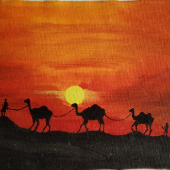 Painting titled "Desert" by Anuradha Singh, Original Artwork, Acrylic