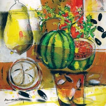 Pittura intitolato "fruits series" da Anuar Dan, Opera d'arte originale