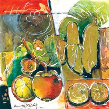 Schilderij getiteld "fruits no 6" door Anuar Dan, Origineel Kunstwerk