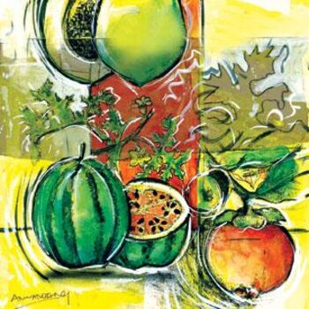 Painting titled "fruits no 7" by Anuar Dan, Original Artwork