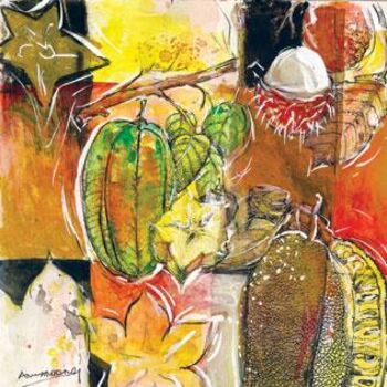 Pintura intitulada "fruits no 8" por Anuar Dan, Obras de arte originais