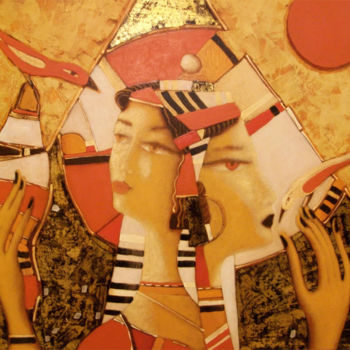 Malerei mit dem Titel "египетский сон" von Victor Anufriev, Original-Kunstwerk