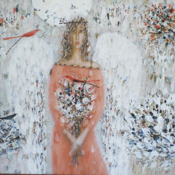 Painting titled "White angel" by Victor Anufriev, Original Artwork