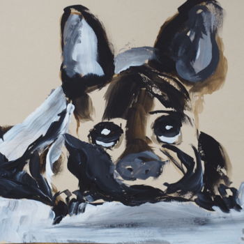 Drawing titled "French bulldog look…" by Anna Sadzik, Original Artwork