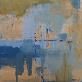 Malerei mit dem Titel "gold rain abstract" von Anna Sadzik, Original-Kunstwerk, Acryl