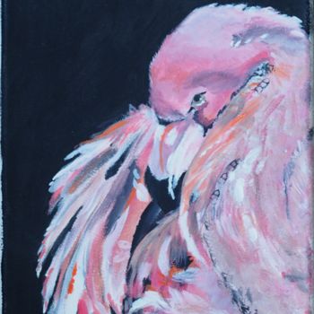 Painting titled "flamingo" by Anna Sadzik, Original Artwork, Acrylic