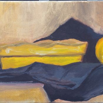 Peinture intitulée "still life lemon wi…" par Anna Sadzik, Œuvre d'art originale, Huile