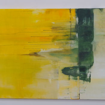 Painting titled "yellow landscape" by Anna Sadzik, Original Artwork, Acrylic