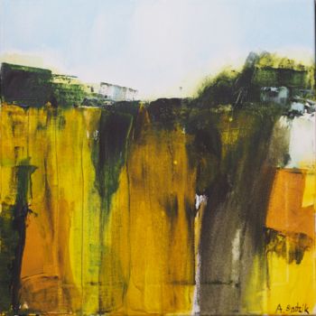 Malerei mit dem Titel "yellow land 2" von Anna Sadzik, Original-Kunstwerk, Acryl