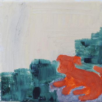 Malerei mit dem Titel "dog" von Anna Sadzik, Original-Kunstwerk, Acryl