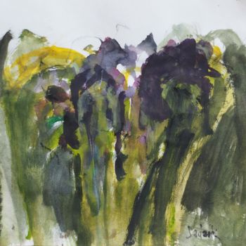 Pintura titulada "irises watercolour" por Anna Sadzik, Obra de arte original, Acuarela