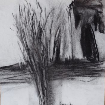 Drawing titled "house" by Anna Sadzik, Original Artwork, Charcoal