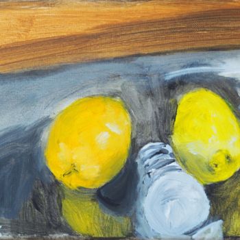 Painting titled "lemon orange" by Anna Sadzik, Original Artwork, Acrylic
