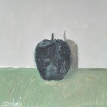 Painting titled "Black apple" by Anna Sadzik, Original Artwork, Acrylic