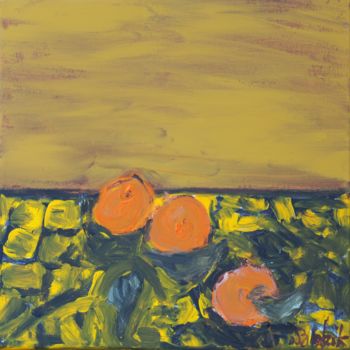 Painting titled "mandarines" by Anna Sadzik, Original Artwork, Acrylic