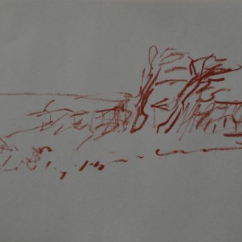 「landscape 27」というタイトルの描画 Anna Sadzikによって, オリジナルのアートワーク, パステル