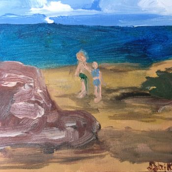 Painting titled "Beach" by Anna Sadzik, Original Artwork, Acrylic