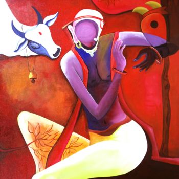 Malerei mit dem Titel "converstation1.jpg" von Anupam Pal, Original-Kunstwerk, Acryl