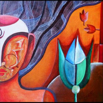 Malerei mit dem Titel "shakti-1.jpg" von Anupam Pal, Original-Kunstwerk, Acryl
