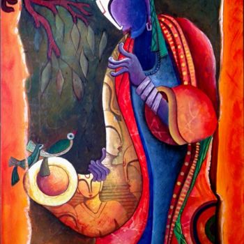 Pintura titulada "rathym-divine-1.jpg" por Anupam Pal, Obra de arte original