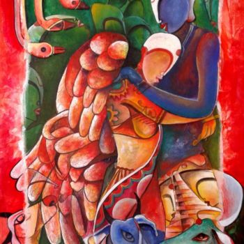 Painting titled "inviolable-love.jpg" by Anupam Pal, Original Artwork, Acrylic