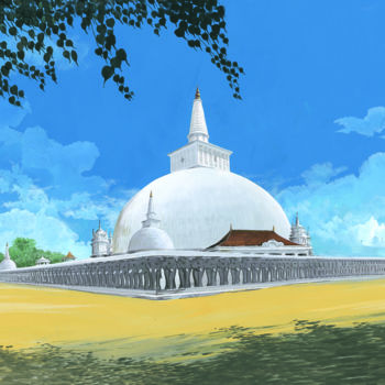 Картина под названием "Immaculate Heritage" - Anura Srinath, Подлинное произведение искусства, Акрил Установлен на Деревянна…