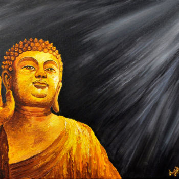 Painting titled "Buddha.jpg" by Ak, Original Artwork, Acrylic