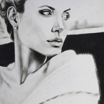 Картина под названием "Angelina Jolie Pitt" - Владимир Наконечный, Подлинное произведение искусства, Пастель