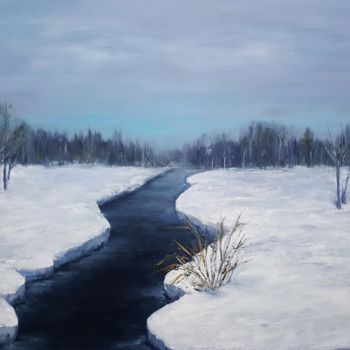 Peinture intitulée "Winter Silence" par Anya Komaristaia-Dumouchel, Œuvre d'art originale, Huile