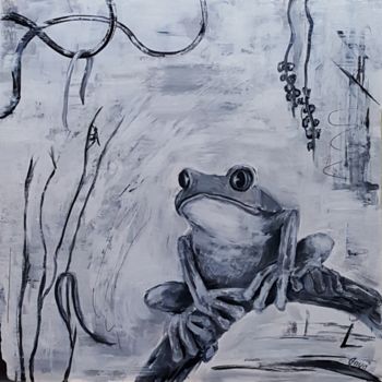 Peinture intitulée "Tree frog" par Anya Komaristaia-Dumouchel, Œuvre d'art originale, Acrylique
